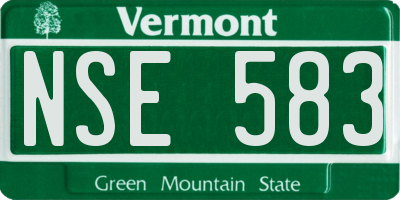 VT license plate NSE583