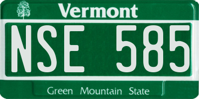 VT license plate NSE585
