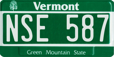 VT license plate NSE587