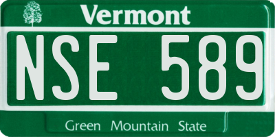 VT license plate NSE589