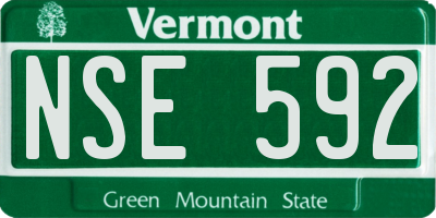 VT license plate NSE592