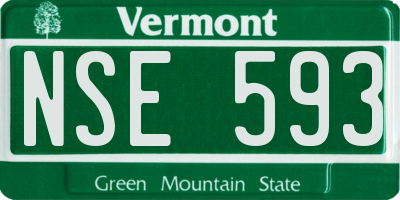 VT license plate NSE593