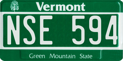 VT license plate NSE594