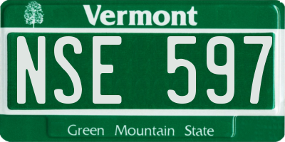 VT license plate NSE597
