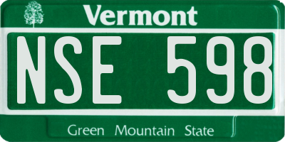 VT license plate NSE598