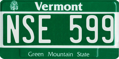 VT license plate NSE599