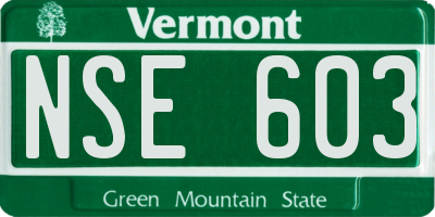 VT license plate NSE603