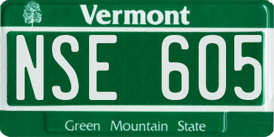 VT license plate NSE605