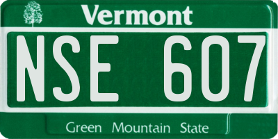 VT license plate NSE607