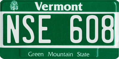 VT license plate NSE608