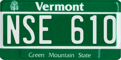 VT license plate NSE610