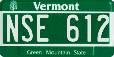 VT license plate NSE612