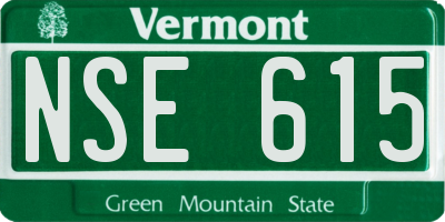 VT license plate NSE615