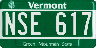 VT license plate NSE617