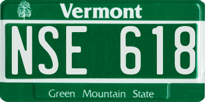 VT license plate NSE618