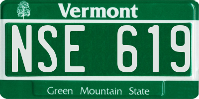 VT license plate NSE619