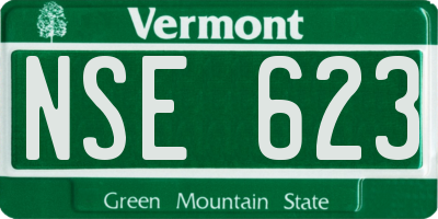 VT license plate NSE623