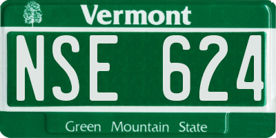 VT license plate NSE624
