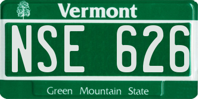 VT license plate NSE626