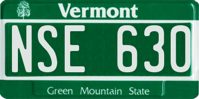 VT license plate NSE630