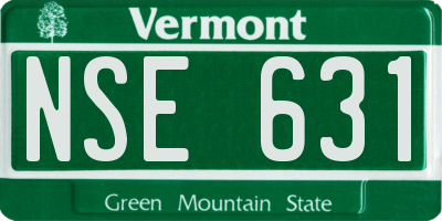 VT license plate NSE631
