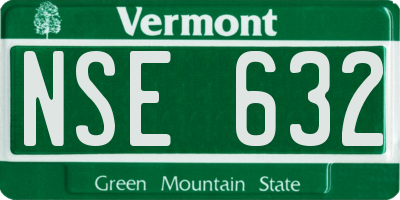 VT license plate NSE632