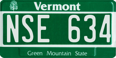 VT license plate NSE634