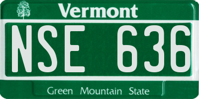 VT license plate NSE636