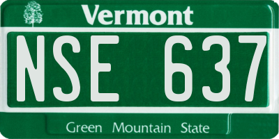 VT license plate NSE637