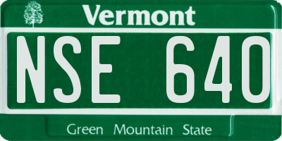 VT license plate NSE640