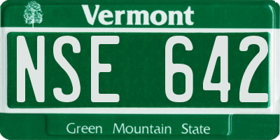 VT license plate NSE642