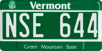 VT license plate NSE644