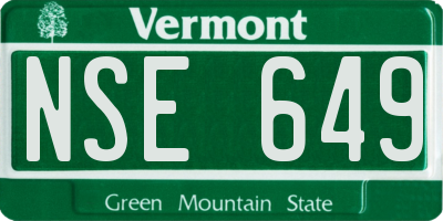 VT license plate NSE649