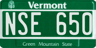 VT license plate NSE650