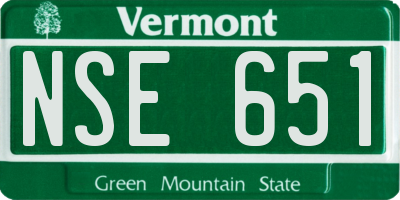 VT license plate NSE651