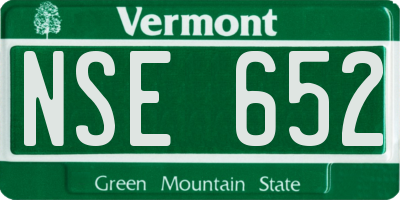VT license plate NSE652