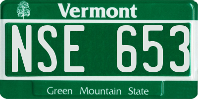 VT license plate NSE653