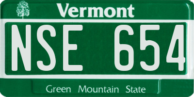 VT license plate NSE654
