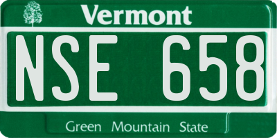 VT license plate NSE658