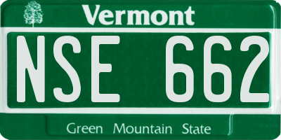 VT license plate NSE662
