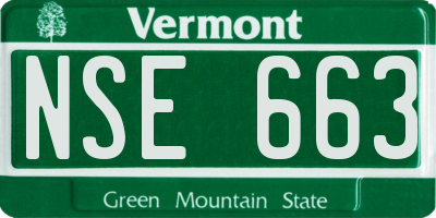 VT license plate NSE663