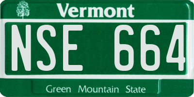 VT license plate NSE664