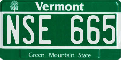 VT license plate NSE665
