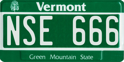 VT license plate NSE666