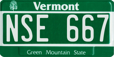 VT license plate NSE667