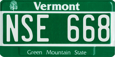VT license plate NSE668