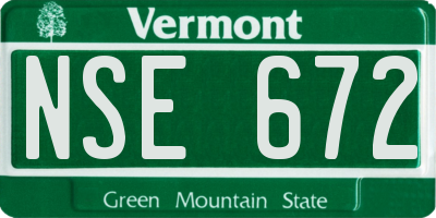 VT license plate NSE672