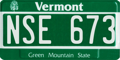 VT license plate NSE673