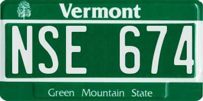 VT license plate NSE674