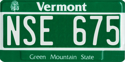 VT license plate NSE675